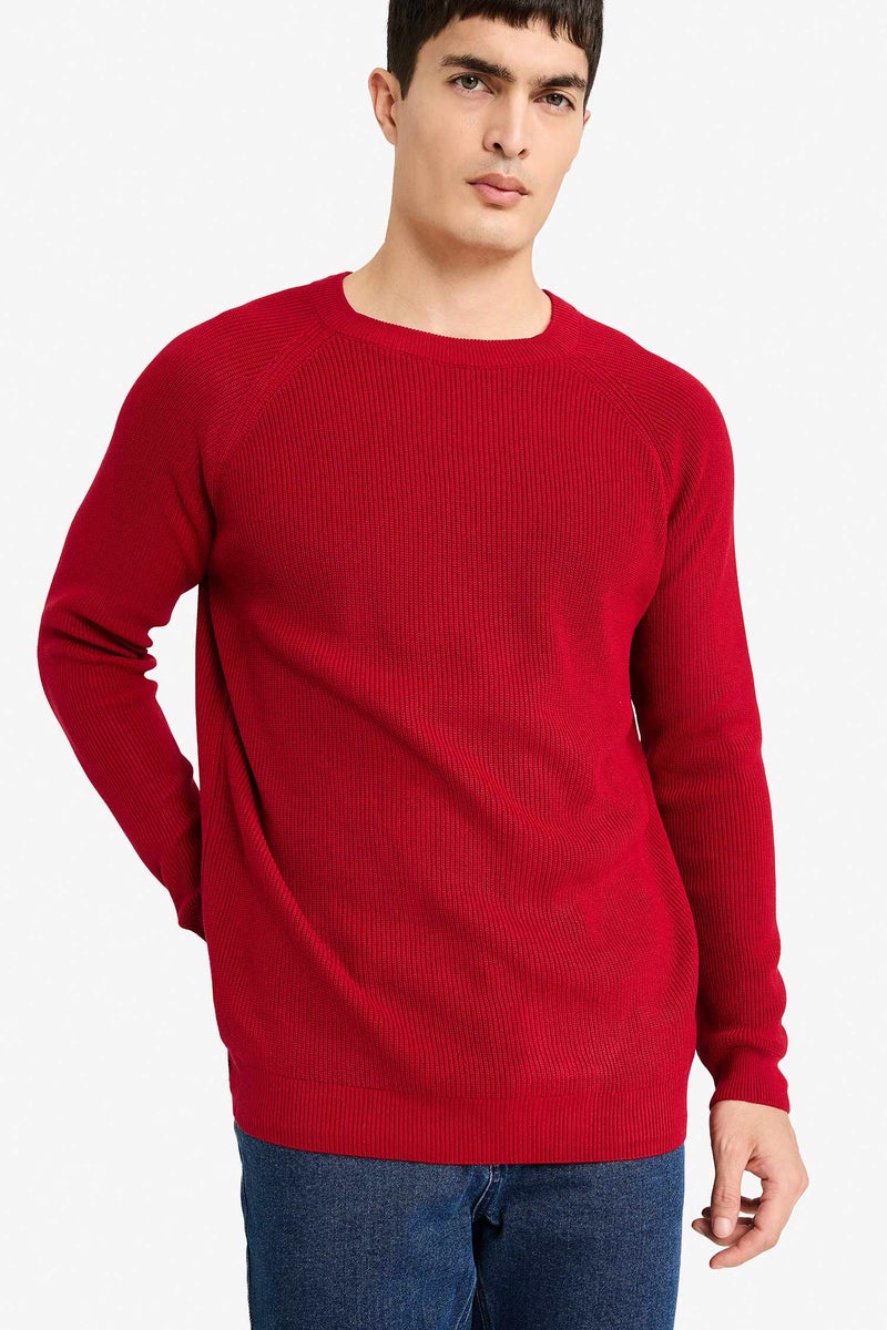 DeFacto Red Man Standard Fit Crew Neck Knitwear Pullover Casual - Image 3
